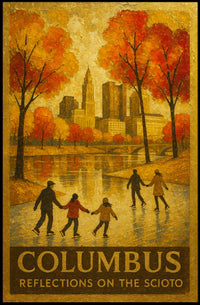 Columbus Reflections On The Scioto Poster