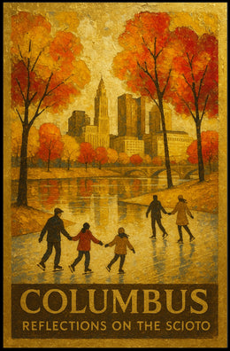 Columbus Reflections On The Scioto Poster