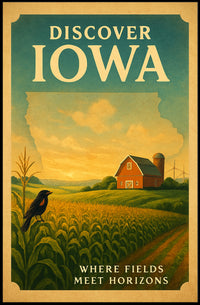 Iowa Countryside Vintage Travel Poster