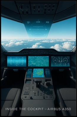 Inside the Cockpit Airbus A350 Poster