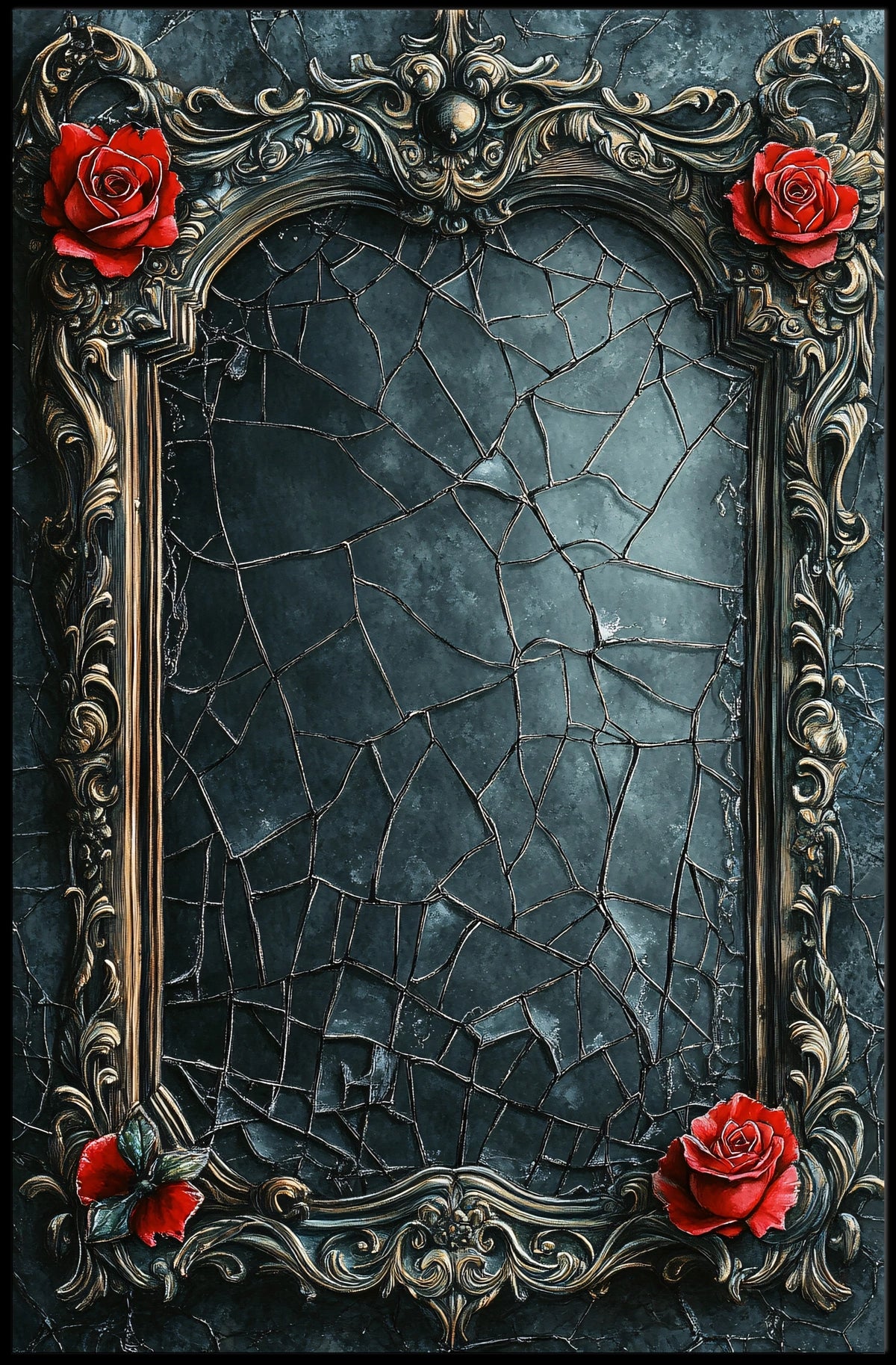 Ornate Elegance Baroque-Inspired Frame Cultural Heritage Poster