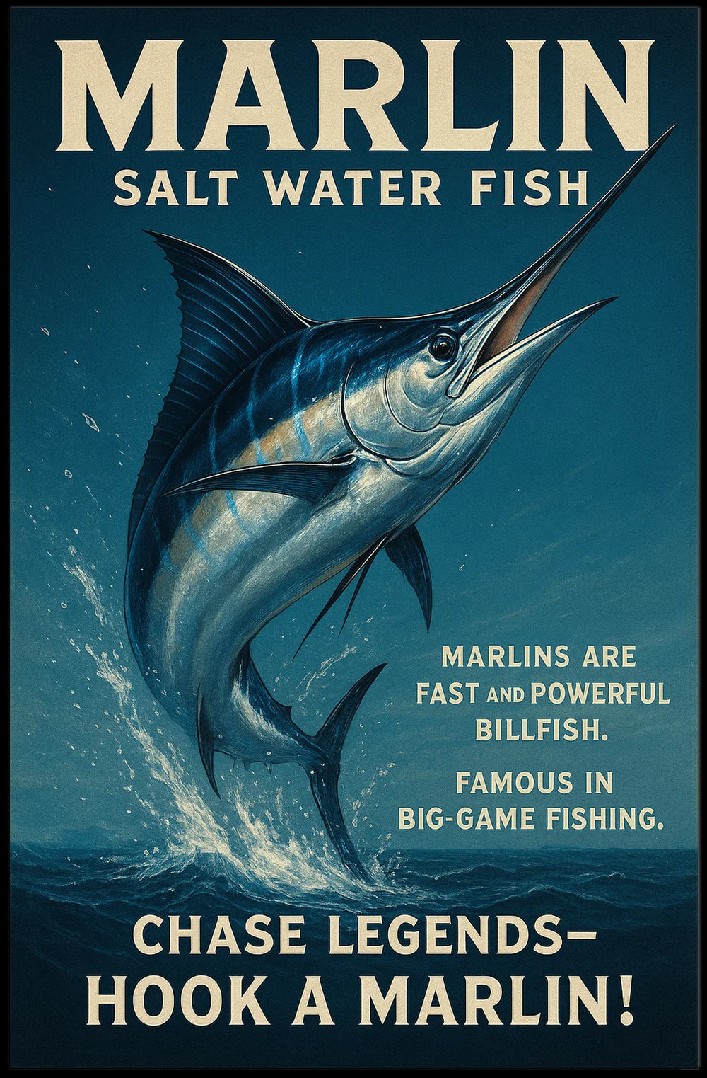 Marlin Adventure Sports Poster PosterGoat