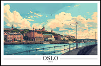 Oslo Waterfront Illustration Urban or Cityscape Poster