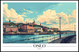 Oslo Waterfront Illustration Urban or Cityscape Poster