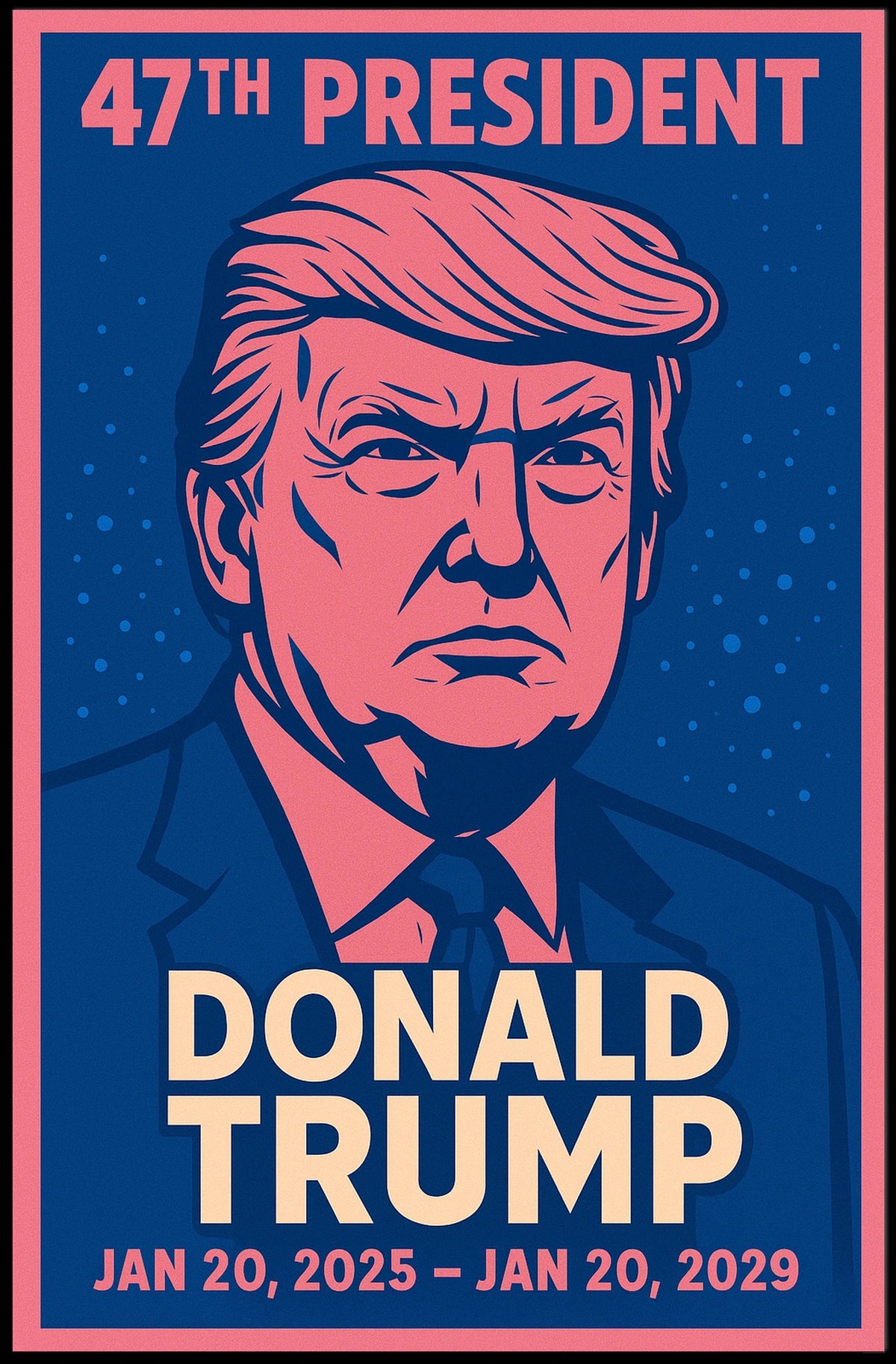 Donald Trump Visionary Renewal Digital Painting Typography Patriotic Legacy Poster
