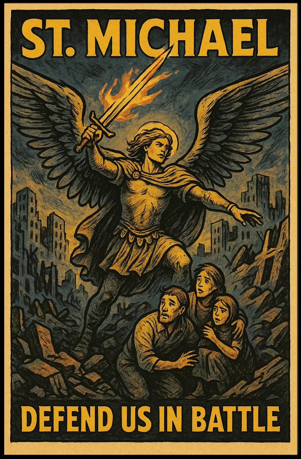 St. Michael Archangel Protection Art Poster