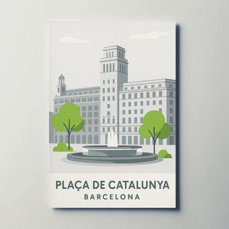 Plaça de Catalunya Barcelona Poster