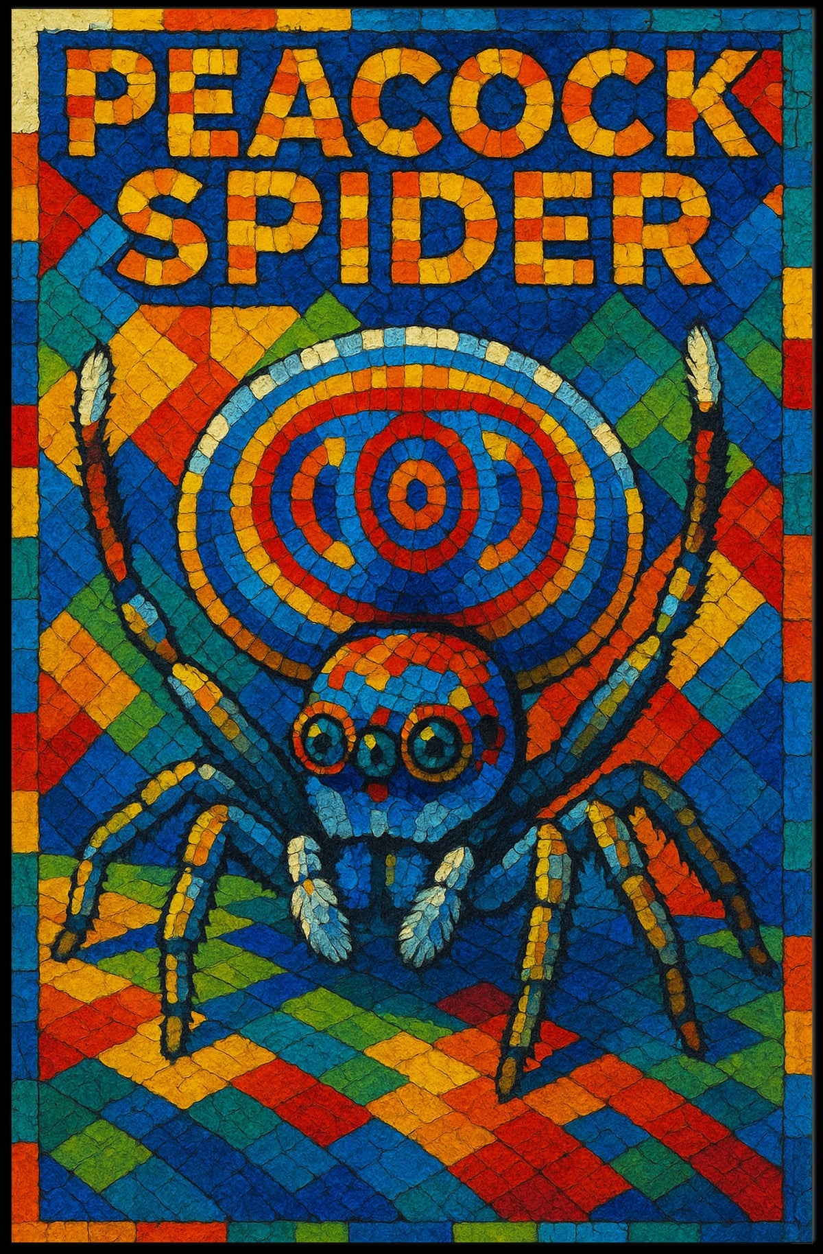Peacock Spider Mosaic Poster