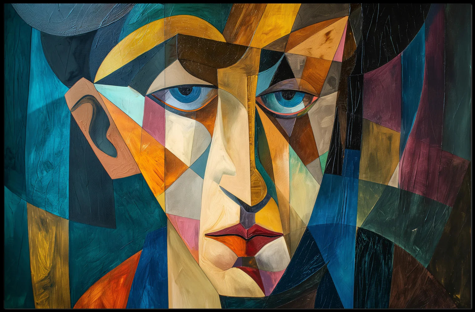 Cubist Modernist Human Face Abstract Art Poster