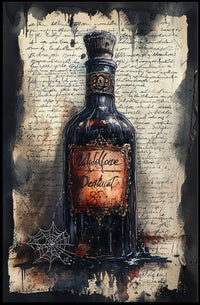 Vintage Dark Glass Bottle Artwork Poster