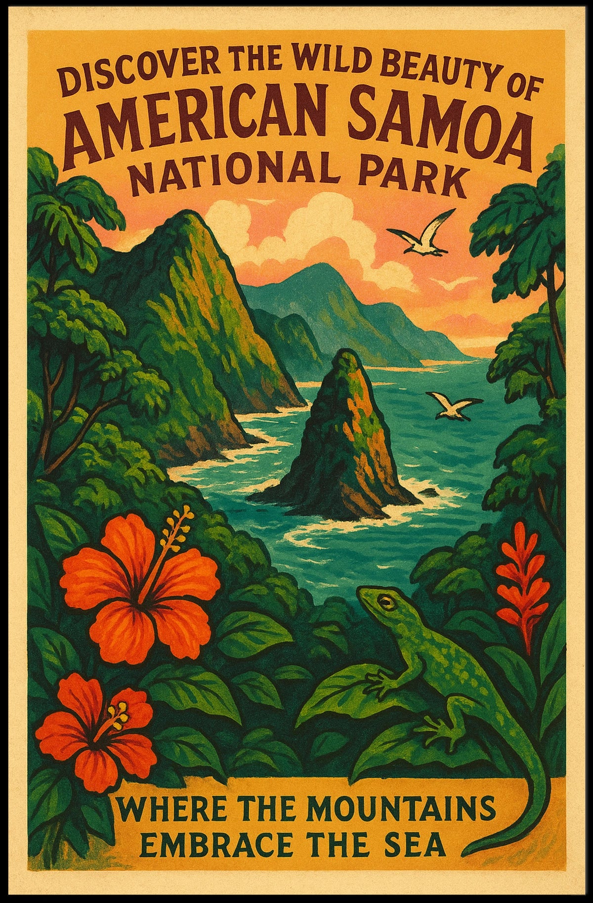 Discover American Samoa National Park Poster Art
