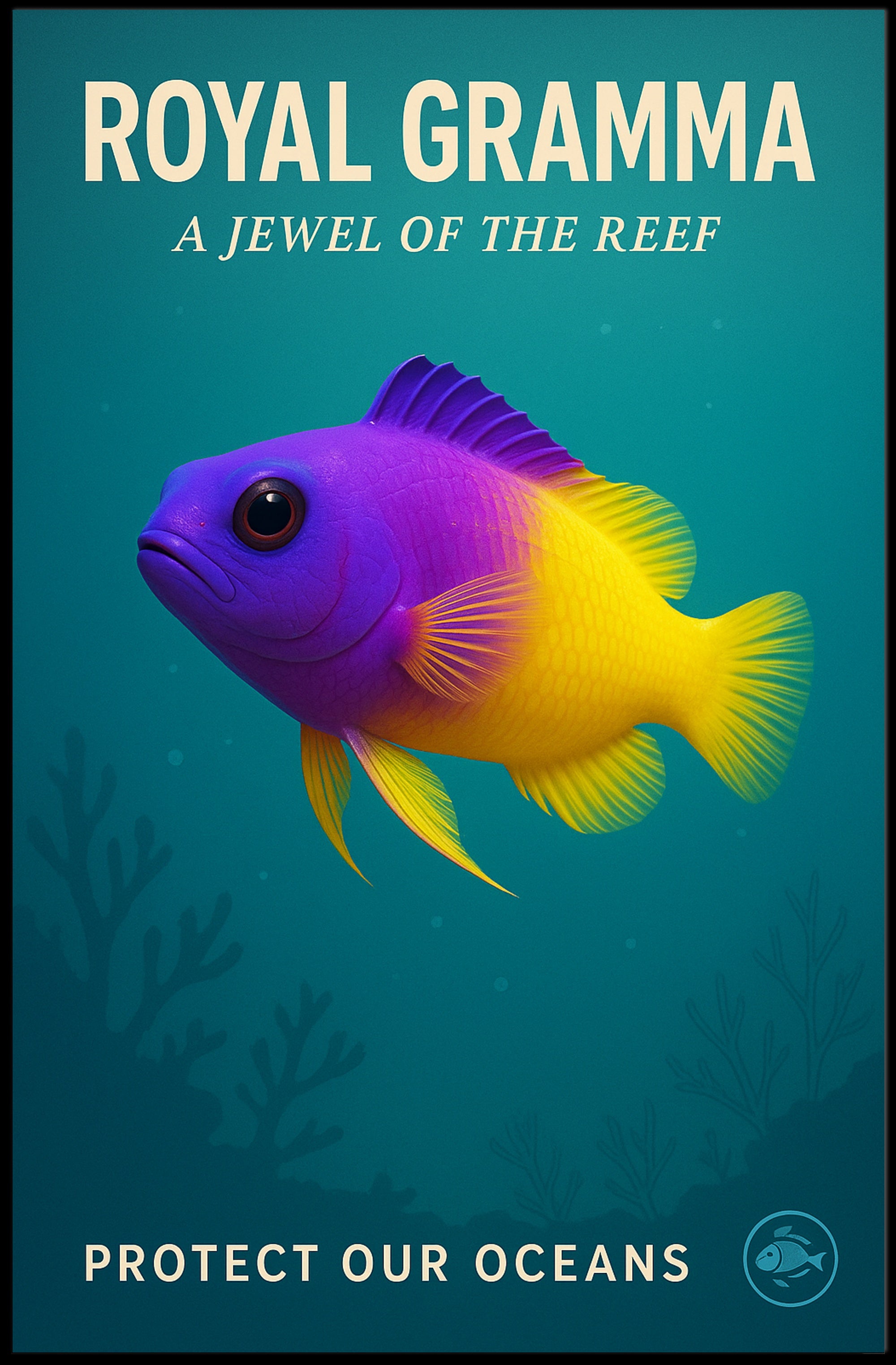Royal Gramma A Jewel of the Reef Poster PosterGoat