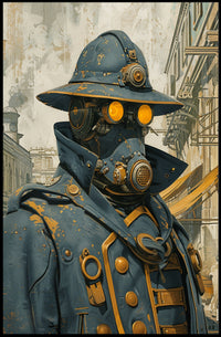 Steampunk Sentinel Art Print Poster for Home Decor and Adventure Lovers PosterGoat