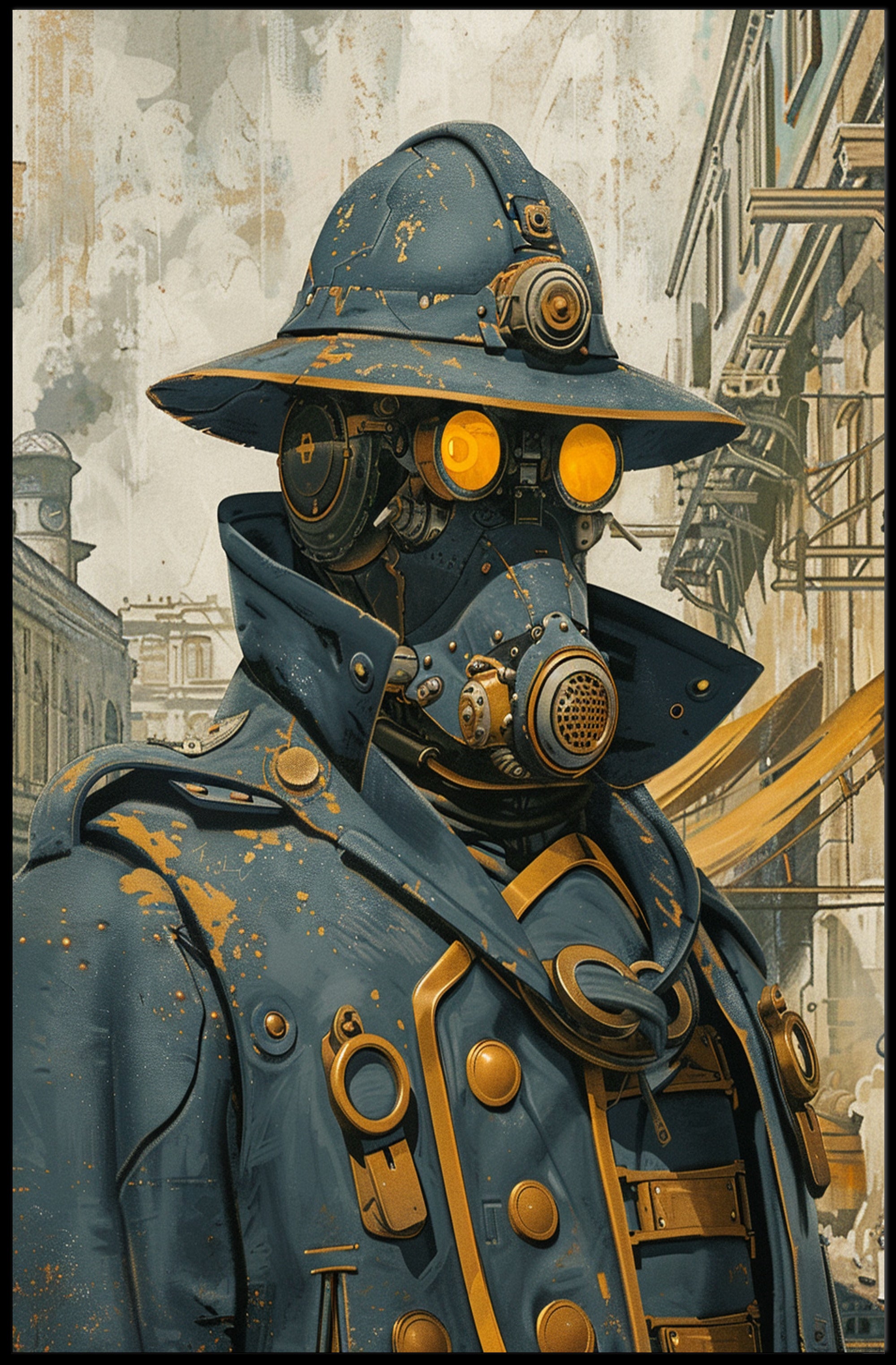 Steampunk Sentinel Art Print Poster for Home Decor and Adventure Lovers PosterGoat