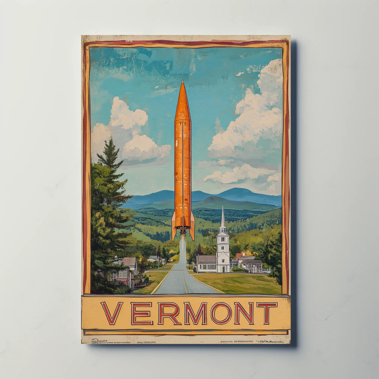 Vermont Vintage Poster - Rocket Launch