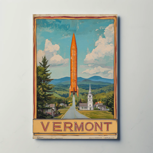 Vermont Vintage Poster - Rocket Launch
