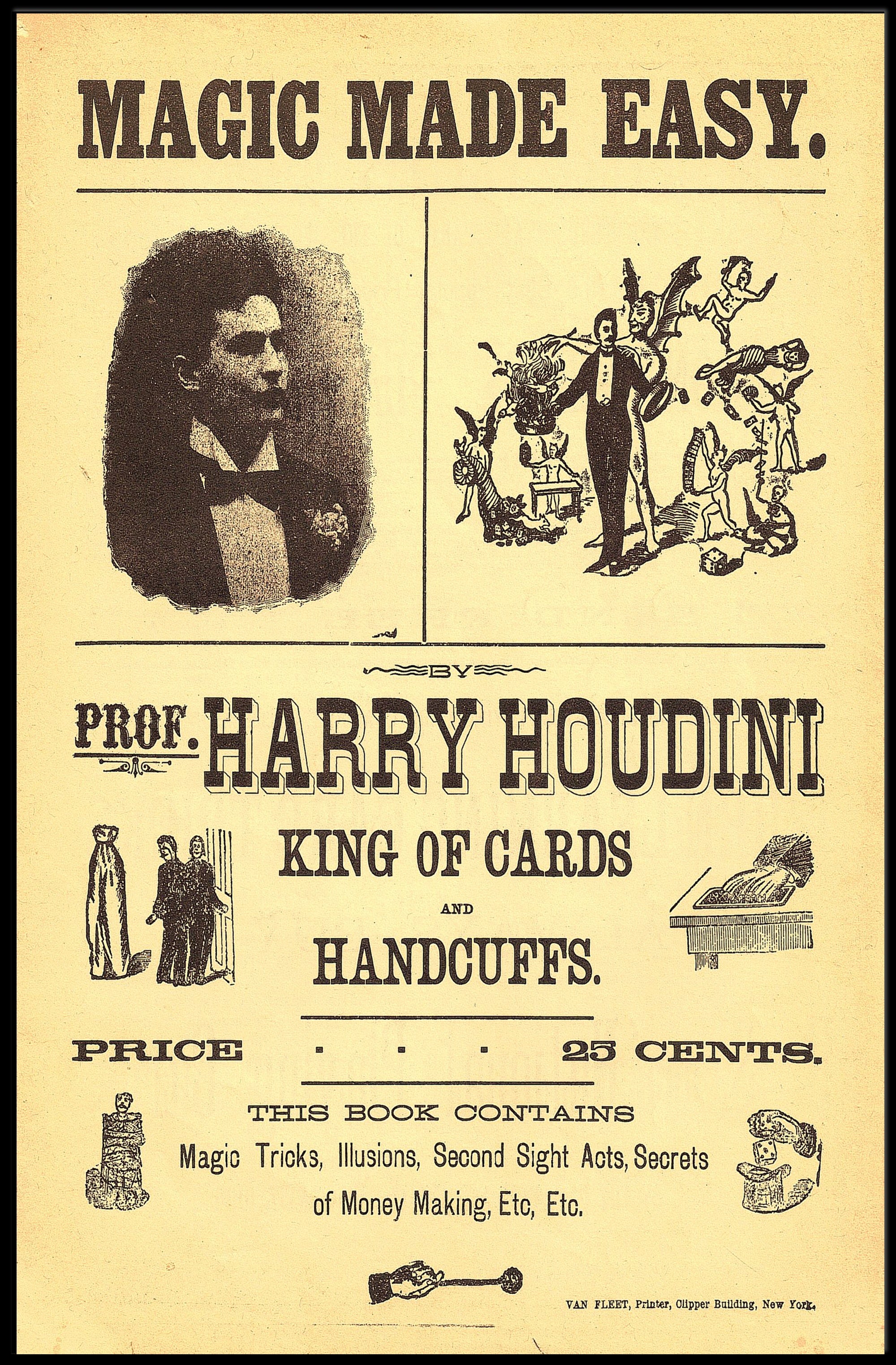 Harry Houdini Vintage Magic Cultural or Heritage Poster