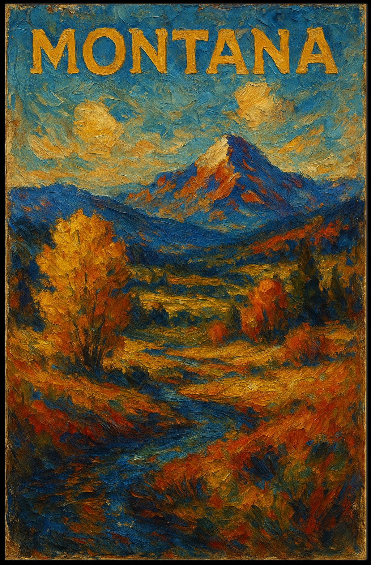 Montana Landscape Art Poster