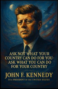 John F. Kennedy Inspirational Patriotic Poster Art