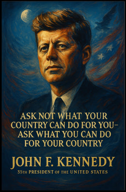 John F. Kennedy Inspirational Patriotic Poster Art