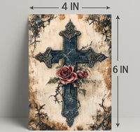 Roses And Cross Poster