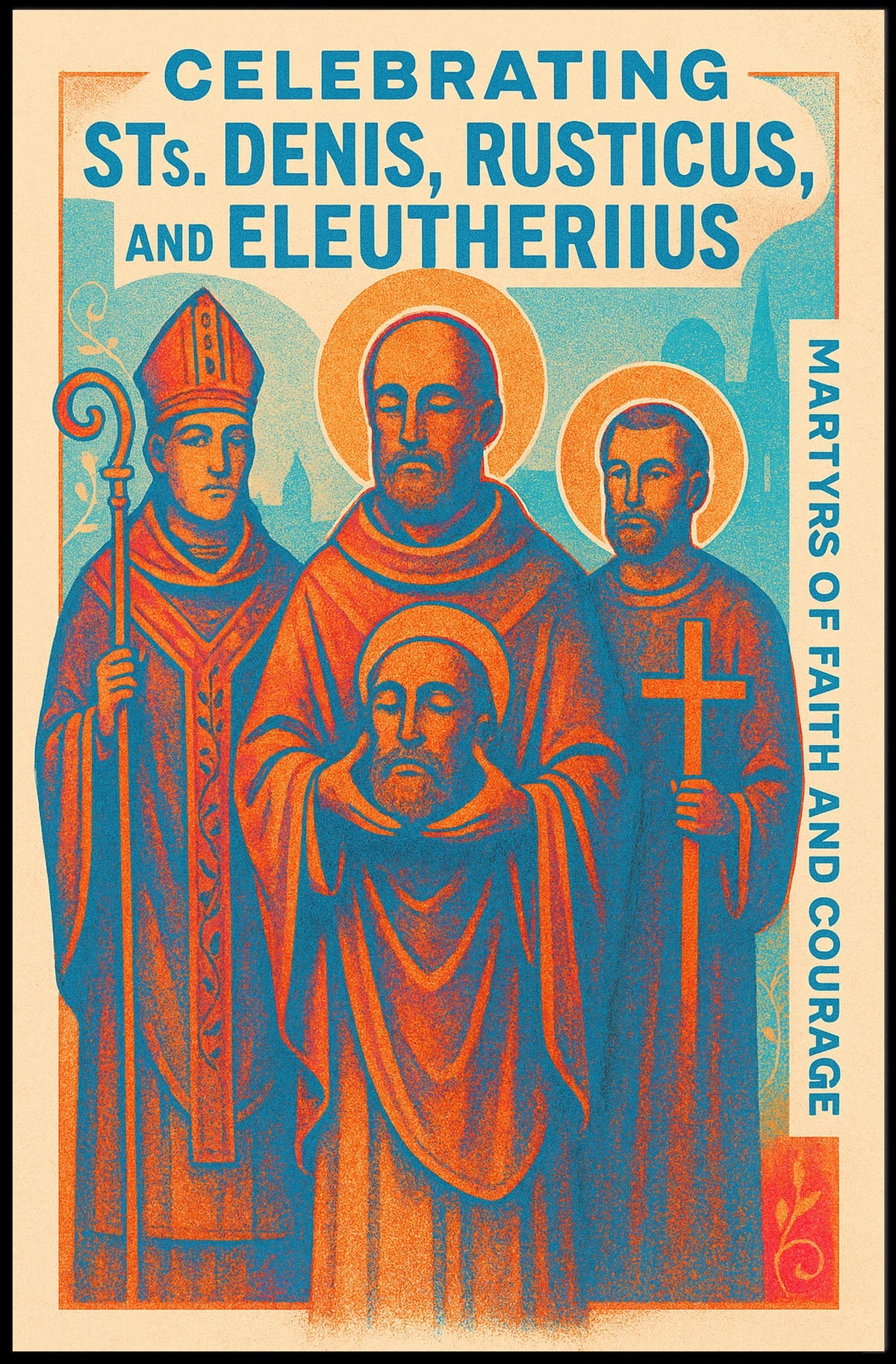 Celebrating Sts. Denis, Rusticus, And Poster