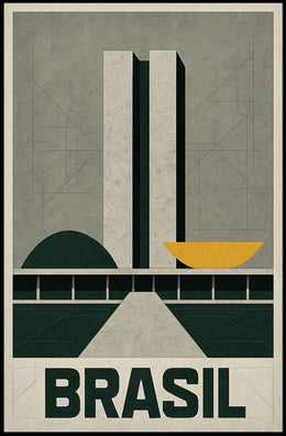 Brasil Modernist Architecture Wall Art Print PosterGoat