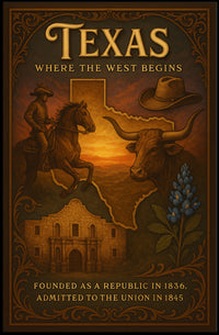 Texas Heritage Vintage Art: Cultural or Heritage Poster