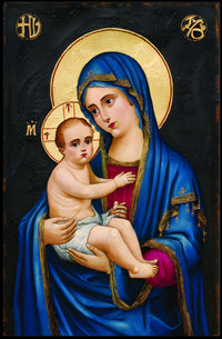 Iconic Mother Mary Holding Jesus Poster