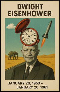 Dwight Eisenhower Presidential Era Vintage 1950s America Retro 80s Typography Historical Art Poster