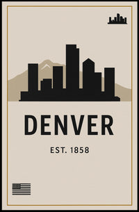 Denver Skyline Est. 1858 Poster PosterGoat