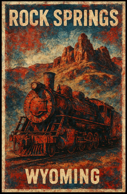 Vintage Steam Locomotive Travel Collectors Poster