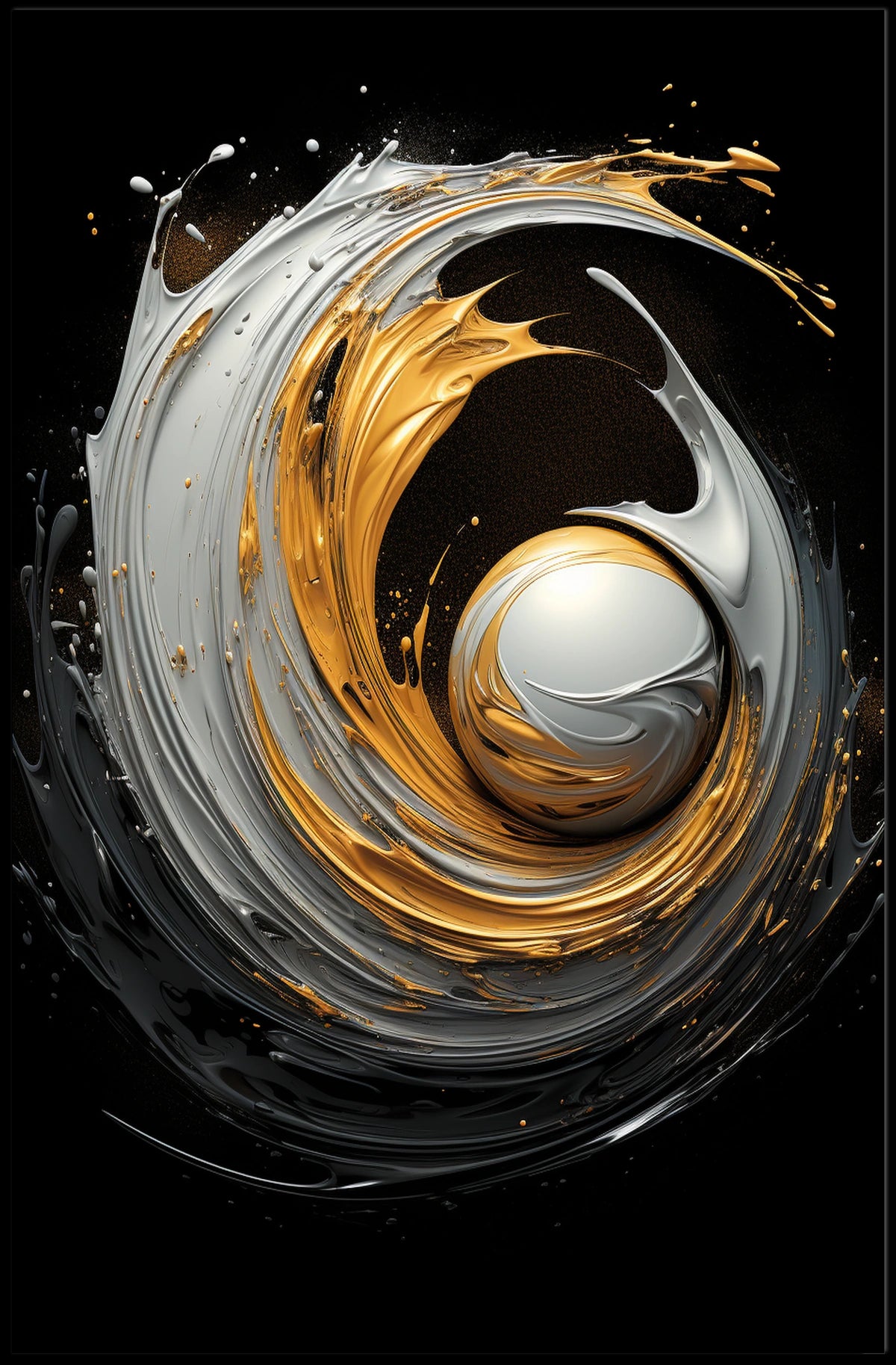 Swirling Cosmic Vortex Wall Art Abstract Poster