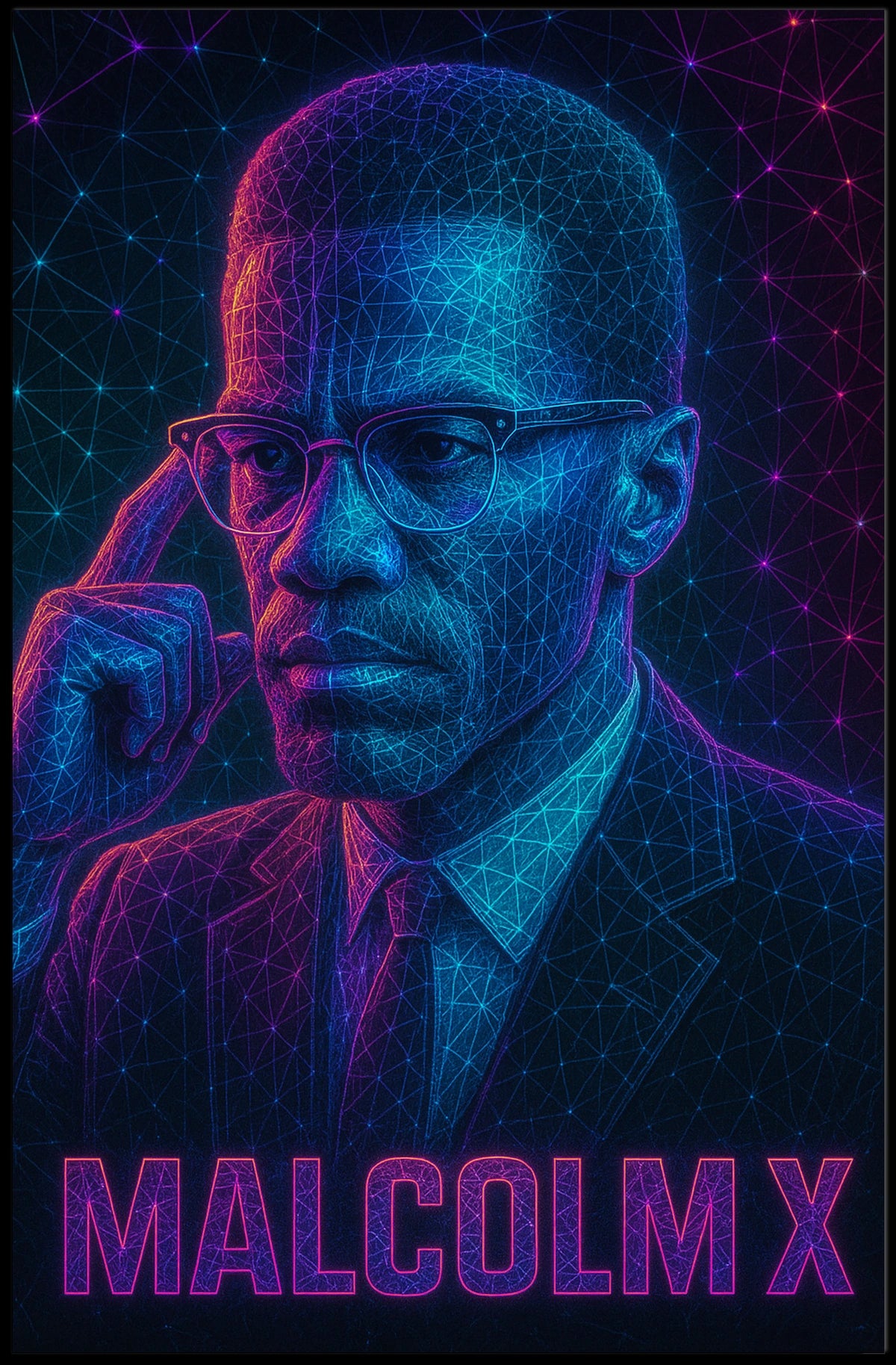 Malcolm X Visionary Leader Poster