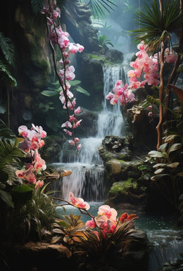 Tropical Paradise Waterfall Poster: National Park Poster