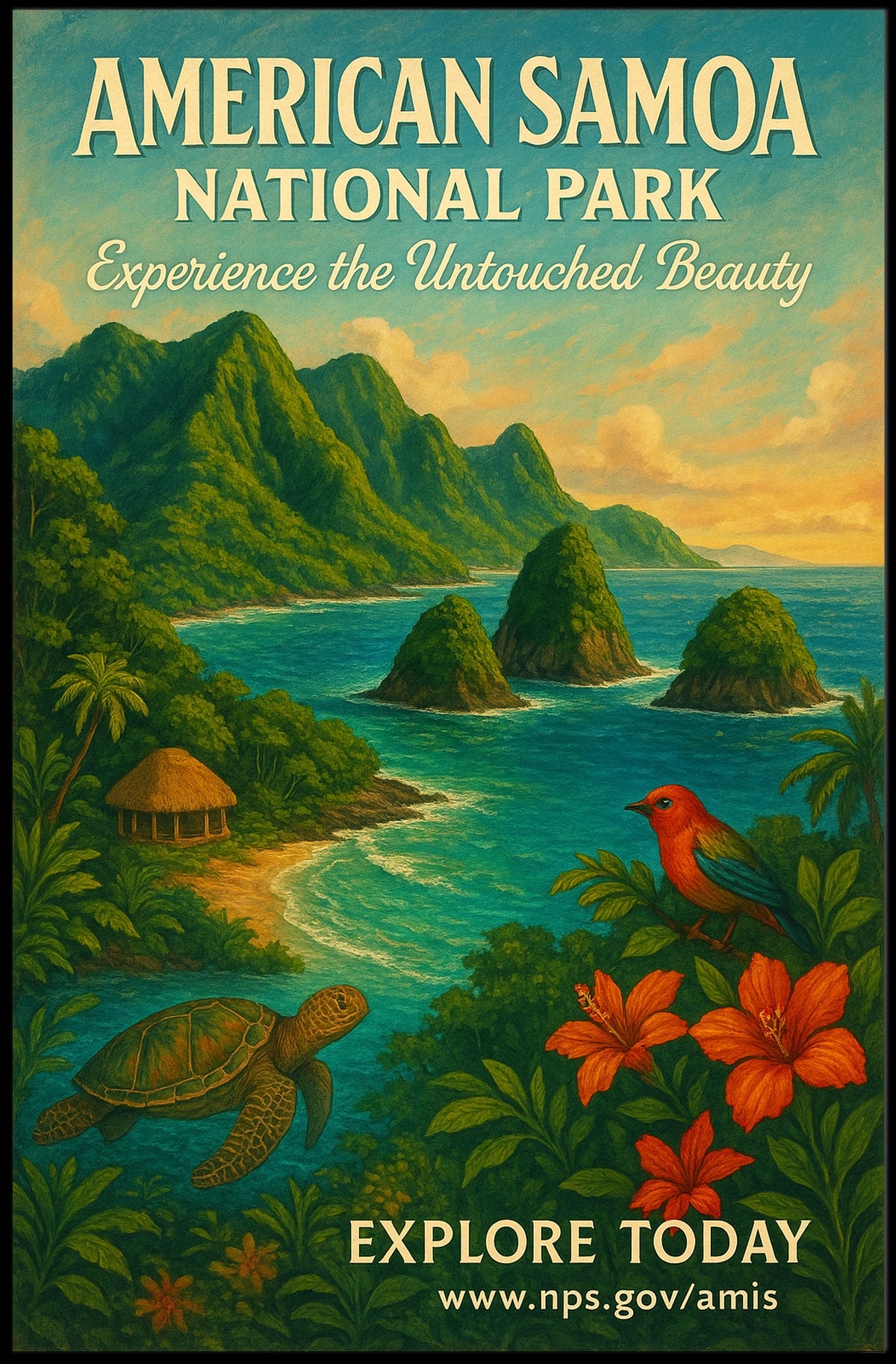 Discover American Samoa National Park Poster