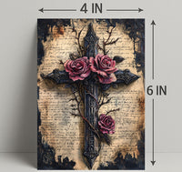 Roses And Cross Poster