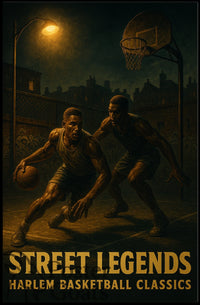 Harlem Basketball Classics: Gritty Urban Sports Poster