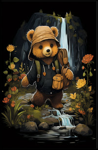 Adventurous Bear in Nature's Wonderland Animal Poster