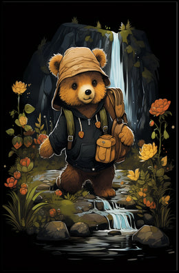 Adventurous Bear in Nature's Wonderland Animal Poster