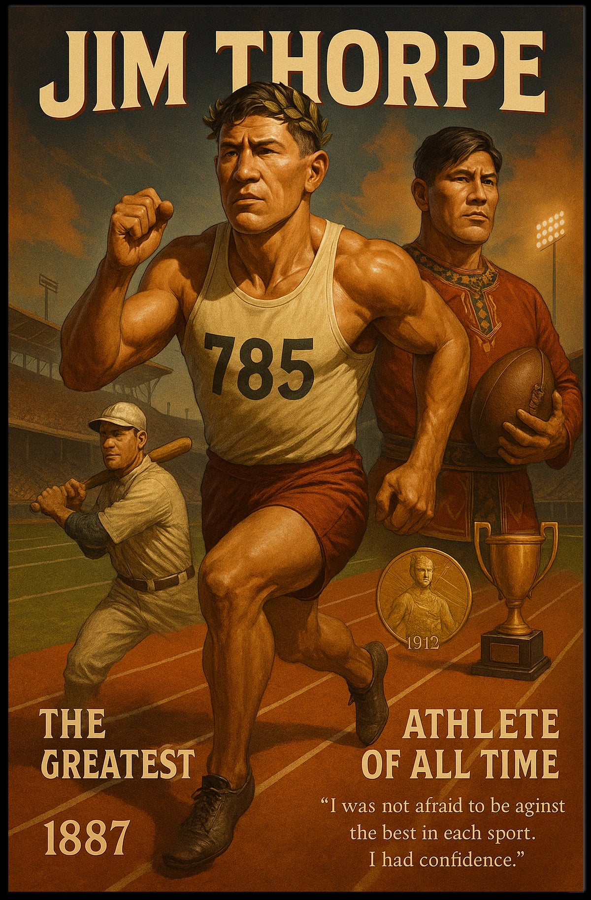 The Greatest Athlete of All Time Jim Thorpe Poster