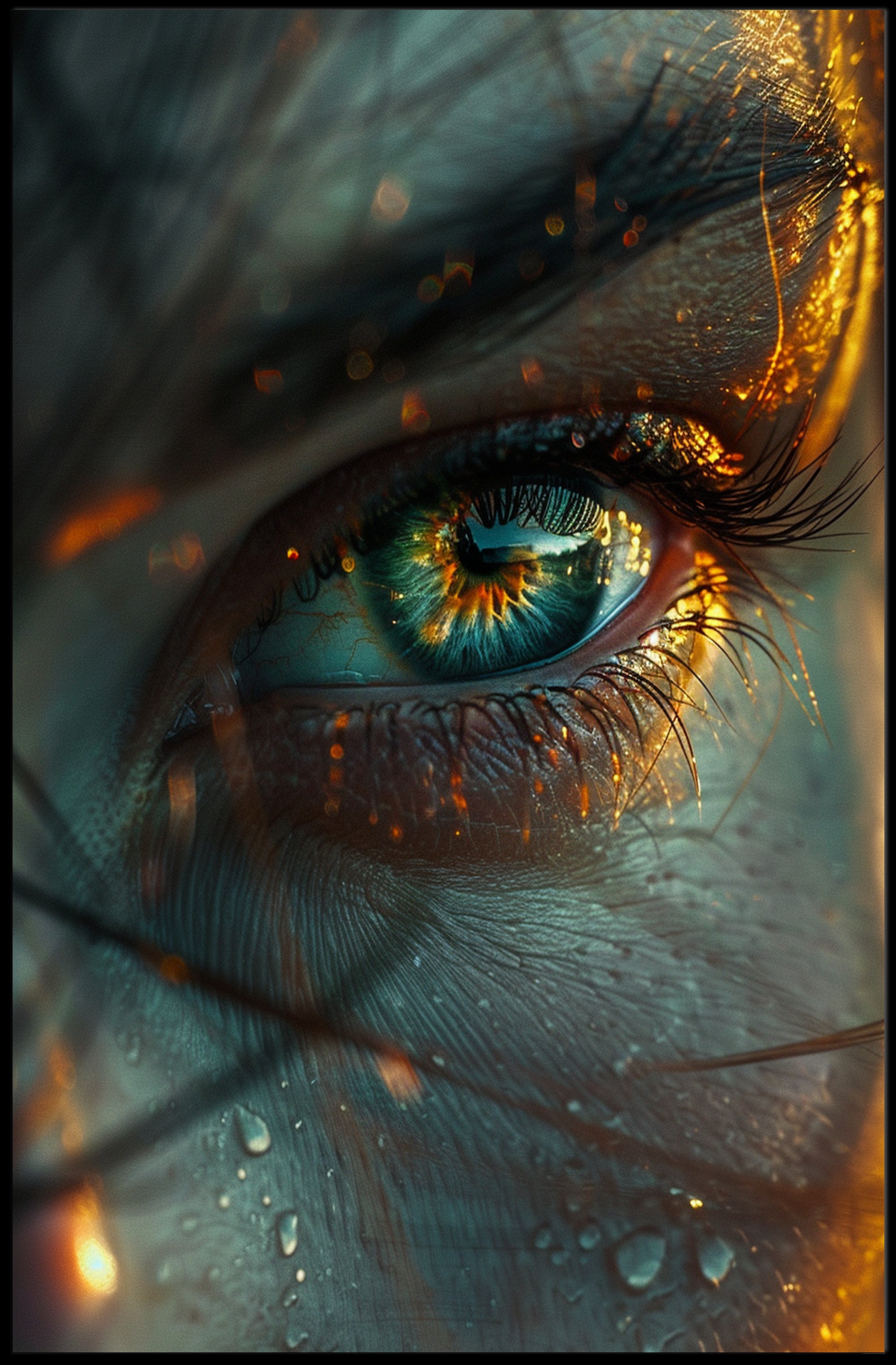 Mystical Iris: Surreal Eye Art Poster PosterGoat