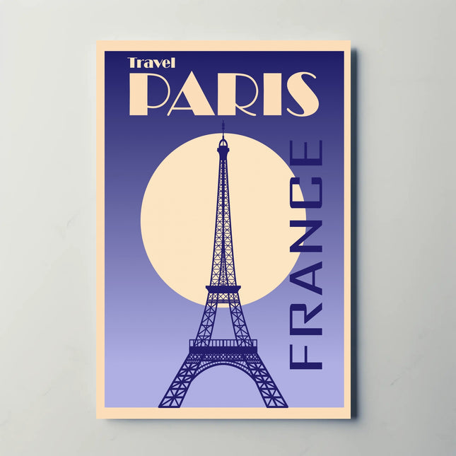 Vintage Eiffel Tower Paris Art Deco Travel Poster