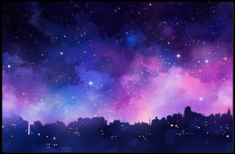 Celestial Cityscape Poster PosterGoat