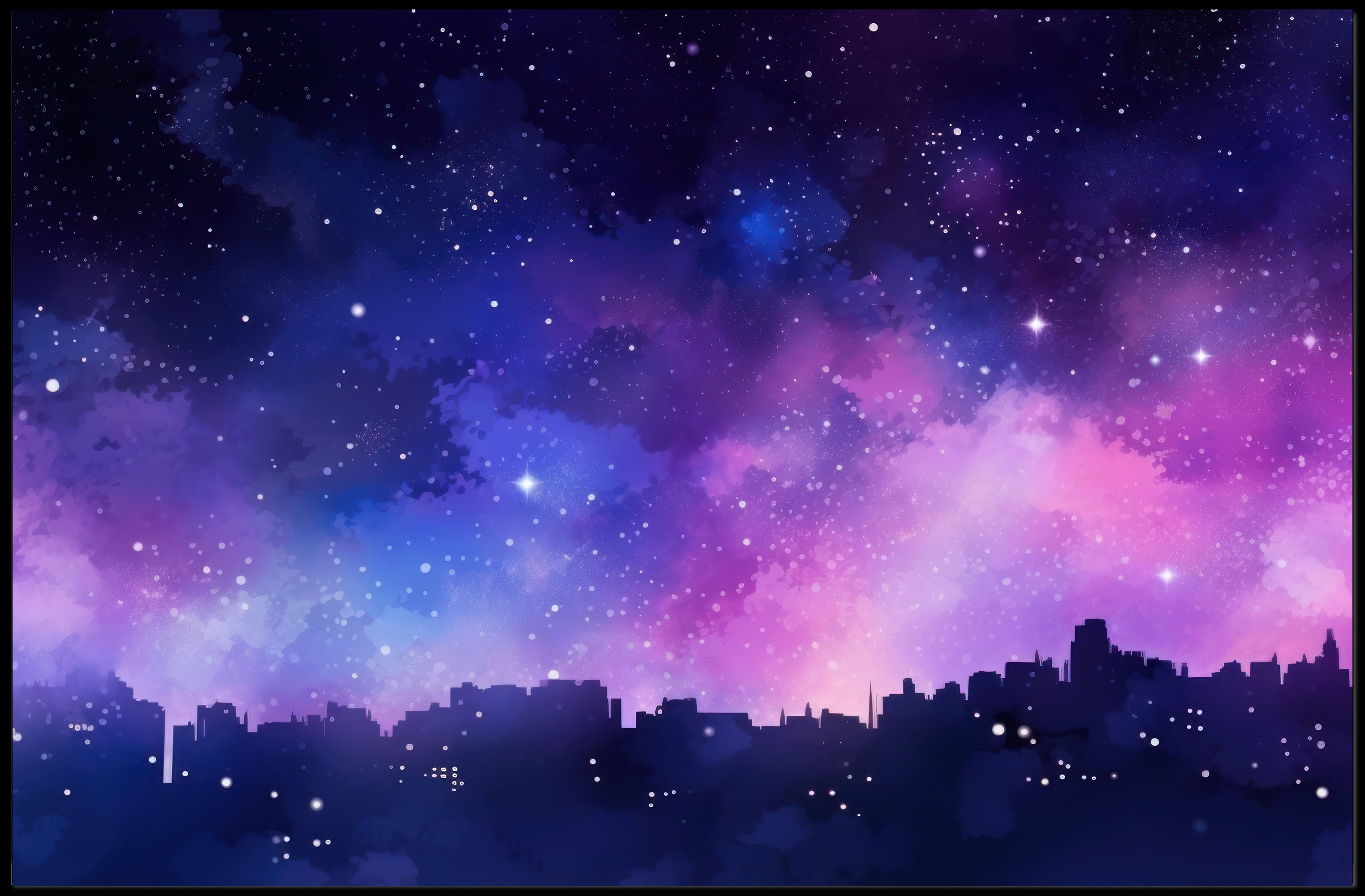 Celestial Cityscape Poster PosterGoat