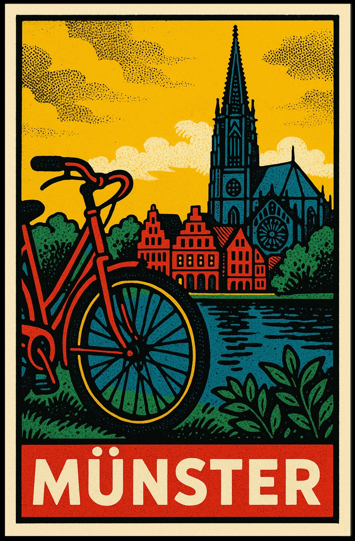Münster Travel Poster