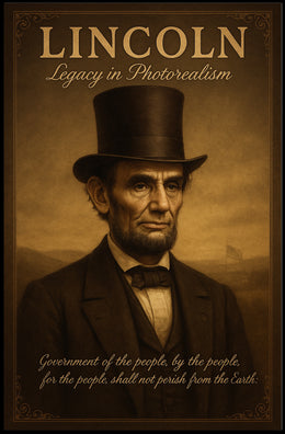 Abraham Lincoln Legacy in Photorealism Poster PosterGoat