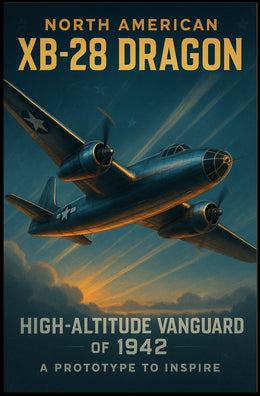 Vintage Aviation Poster: XB-28 Dragon Soaring Skyward