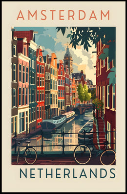 Amsterdam Canal Scene Poster