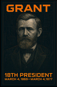 Ulysses S. Grant 18th President of the United States Techno Schematic Poster
